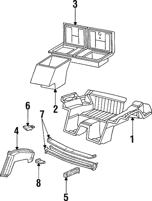 Body/Rear Floor & Rails for 1995 Chevrolet Corvette #1