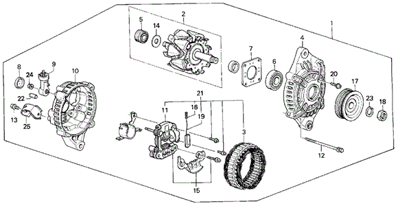 ENGINE/ALTERNATOR (MITSUBISHI) for 1989 Honda CIVIC HATCHBACK #1