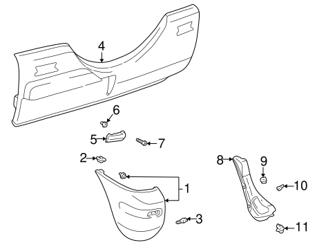 BODY/BUMPER & COMPONENTS - REAR for 1996 Toyota RAV4 #1