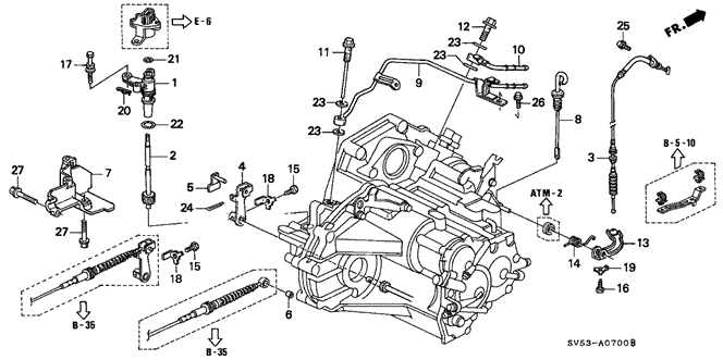 TRANSMISSION - AUTOMATIC/AT CONTROL LEVER for 1996 Honda ACCORD 5-DOOR #1