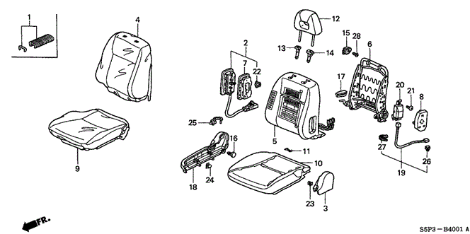 INTERIOR / BUMPER/FRONT SEAT (R.) for 2004 Honda CIVIC COUPE #1
