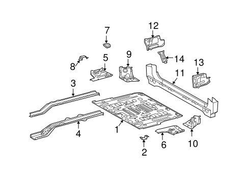 BODY/REAR FLOOR & RAILS for 2006 Toyota 4Runner #2