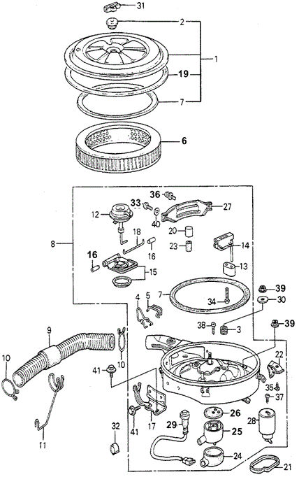 ELECTRICAL / EXHAUST / HEATER / FUEL/AIR CLEANER for 1981 Honda ACCORD HATCHBACK #1