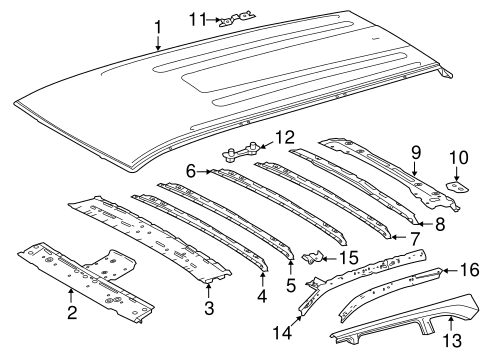 Body/Roof & Components for 2016 Toyota Highlander #3