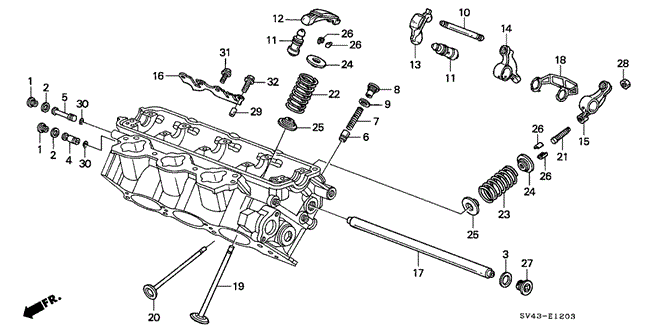ENGINE/VALVE - ROCKER ARM (RR.) (V6) for 1997 Honda ACCORD SEDAN #1
