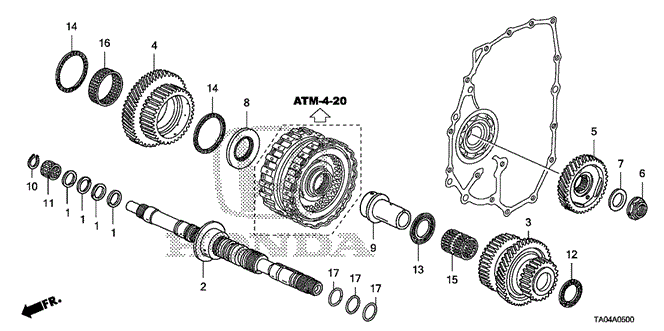 Transmission - Automatic/AT Mainshaft (L4) for 2008 Honda ACCORD SEDAN #1