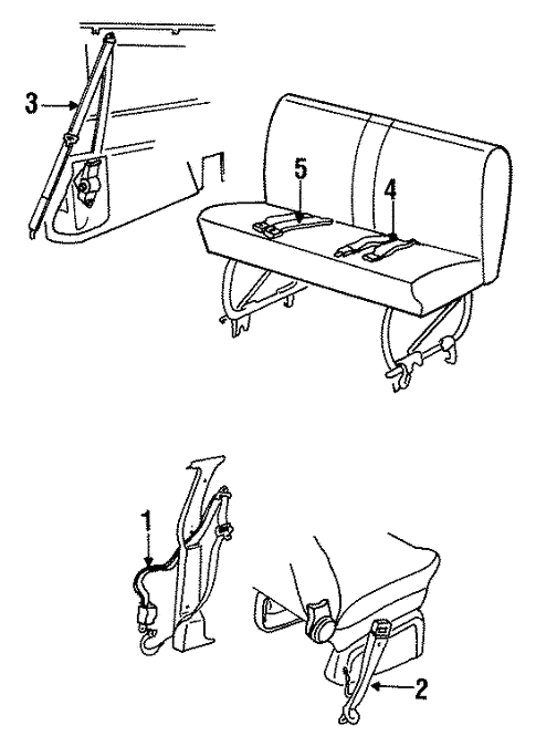 Front Seat Belts for 1991 Chrysler Town & Country #0