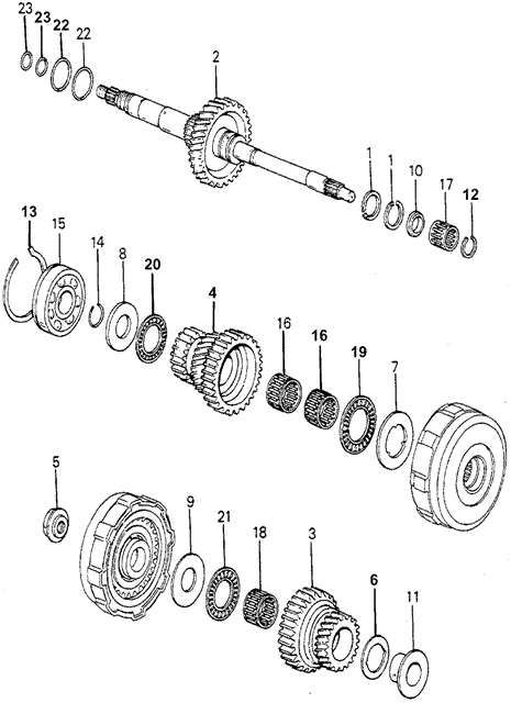 TRANSMISSION - HONDAMATIC/HMT MAINSHAFT (2) for 1981 Honda ACCORD SEDAN #1