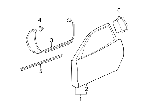 Door & Components for 2005 Chevrolet Corvette #0