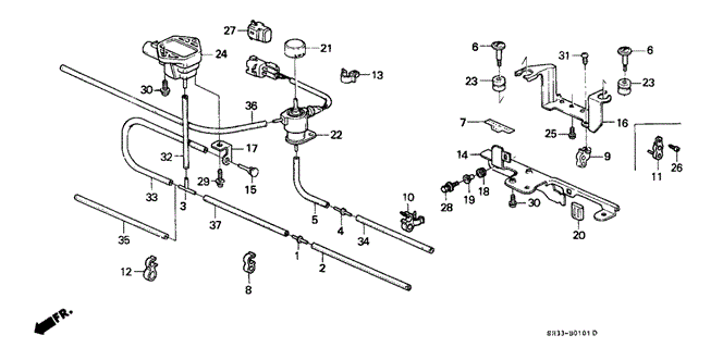 ELECTRICAL / EXHAUST / HEATER / FUEL/CONTROL DEVICE STAY (1) for 1991 Honda CIVIC HATCHBACK #1