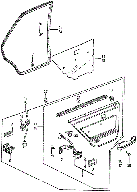 Interior/Bumper/Rear Door Lining 4DR for 1983 Honda ACCORD SEDAN #1
