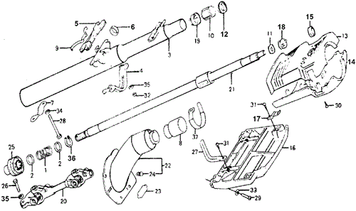 CHASSIS/STEERING COLUMN (FR: SJ-2063329) for 1978 Honda ACCORD HATCHBACK #1