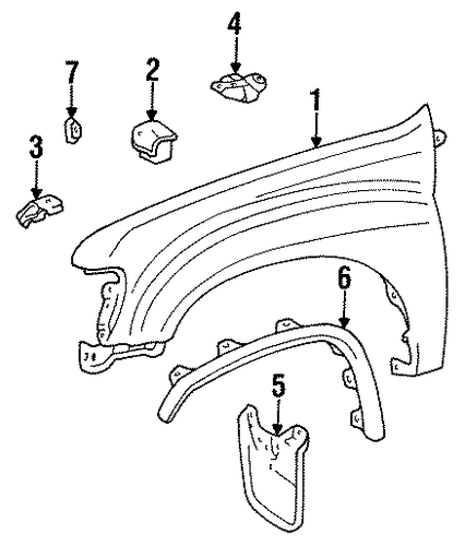 BODY/FENDER & COMPONENTS for 1996 Toyota T100 #1