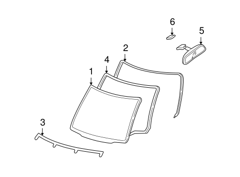 Glass - Windshield for 2000 Mazda MPV #0