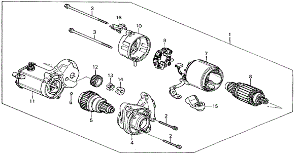 ENGINE/STARTER MOTOR (DENSO) (5) for 1991 Honda CIVIC SEDAN #1
