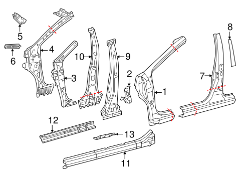 BODY/HINGE PILLAR for 2015 Toyota Prius C #1