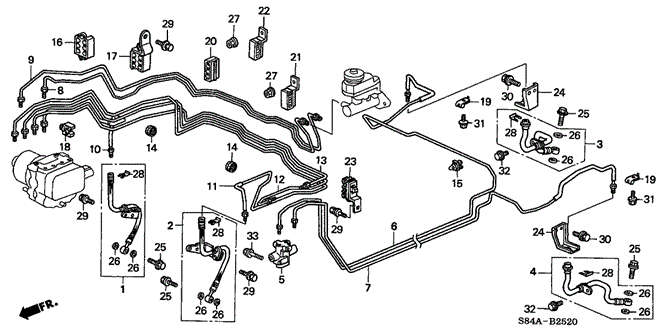 CHASSIS/BRAKE LINES (V6) (ABS) for 2002 Honda ACCORD SEDAN #1