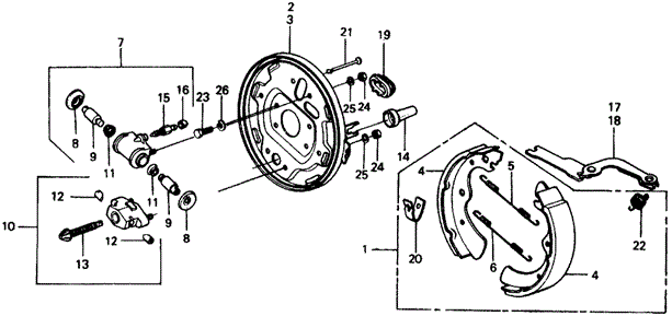 CHASSIS/REAR BRAKE SHOE for 1977 Honda CIVIC COUPE #1