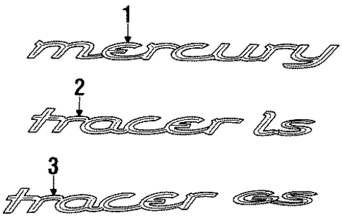 Tracer EXTERIOR TRIM - TRUNK