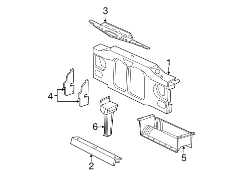 Body/Radiator Support for 2001 Ford Explorer Sport Trac #1