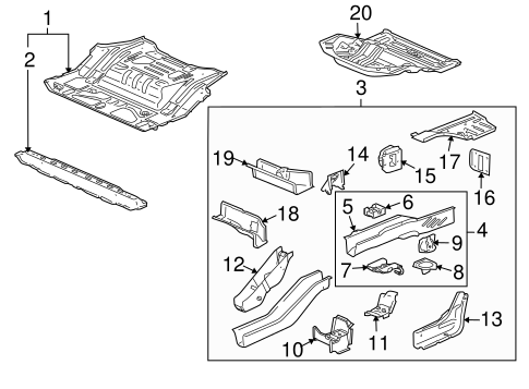 Vue REAR FLOOR & RAILS