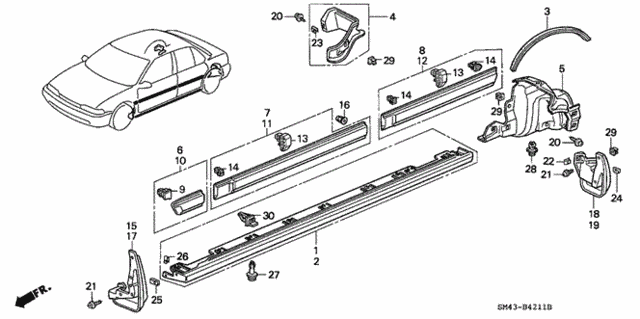 Interior/Bumper/Side Protector for 1991 Honda ACCORD SEDAN #1