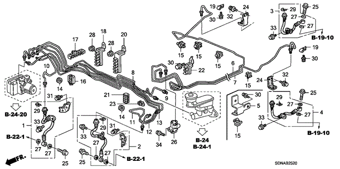 Chassis/Brake Lines (VSA) for 2007 Honda ACCORD COUPE #1