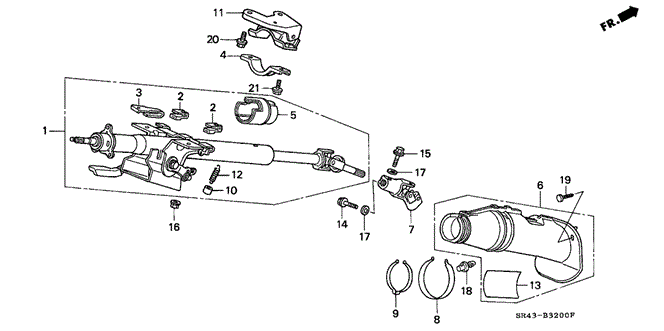 CHASSIS/STEERING COLUMN for 1993 Honda CIVIC SEDAN #1