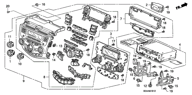 Electrical/Exhaust/Heater/Fuel/Center Module (Stanley) (Auto Air Conditioner) for 2007 Honda ACCORD SEDAN #1
