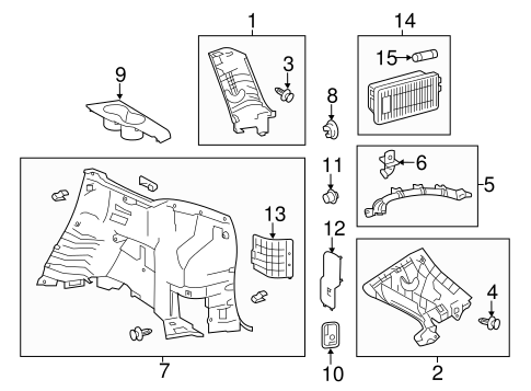 BODY/INTERIOR TRIM - QUARTER PANELS for 2014 Toyota Highlander #1