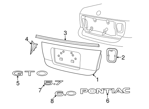 GTO EXTERIOR TRIM - TRUNK