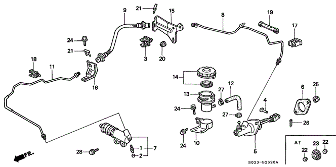 Chassis/Clutch Master Cylinder (1) for 1996 Honda CIVIC COUPE #1