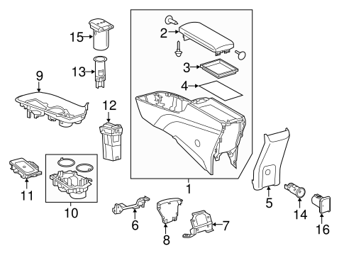 BODY/CONSOLE for 2016 Toyota Prius #1
