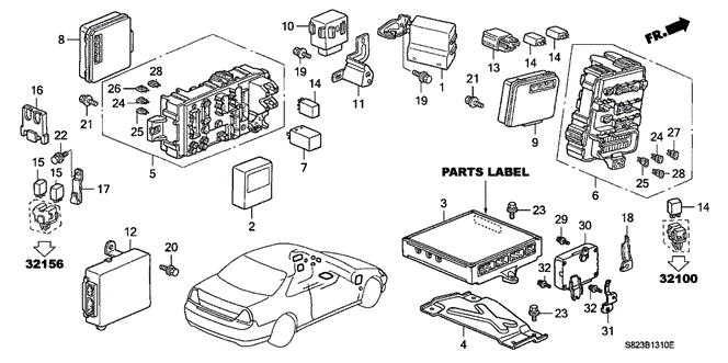 ELECTRICAL / EXHAUST / HEATER / FUEL/CONTROL UNIT (CABIN) for 2001 Honda ACCORD COUPE #1