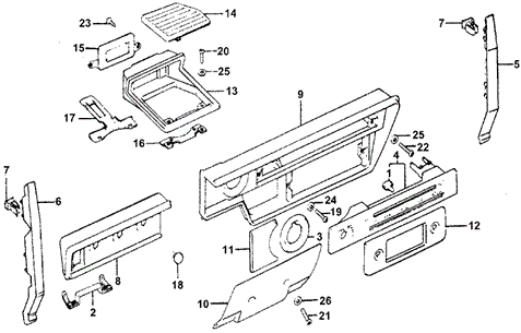 Interior/Bumper/Instrument Garnish for 1978 Honda ACCORD HATCHBACK #1
