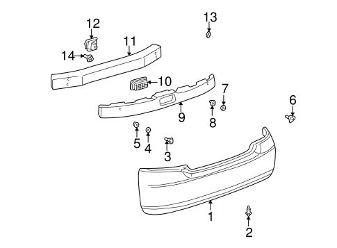 BODY/BUMPER & COMPONENTS - REAR for 2001 Toyota Prius #1