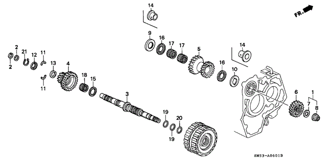 TRANSMISSION - AUTOMATIC/AT SECONDARY SHAFT for 1993 Honda ACCORD 5-DOOR #1