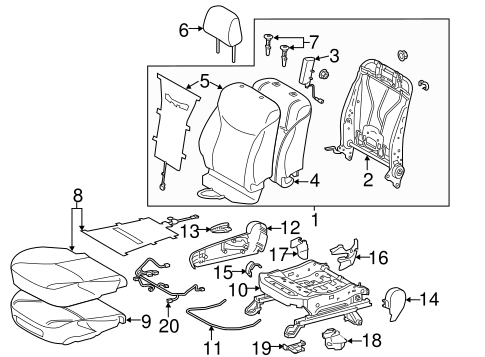 BODY/PASSENGER SEAT COMPONENTS for 2012 Toyota Prius #1