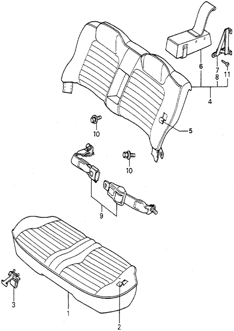 INTERIOR / BUMPER/REAR SEAT - SEAT BELT (2) for 1981 Honda ACCORD SEDAN #1