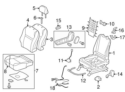 BODY/PASSENGER SEAT COMPONENTS for 2011 Toyota Matrix #2
