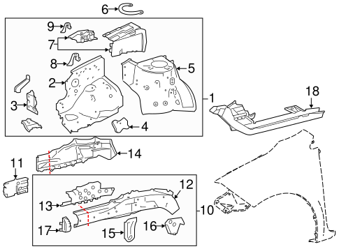BODY/STRUCTURAL COMPONENTS & RAILS for 2016 Toyota Corolla #1