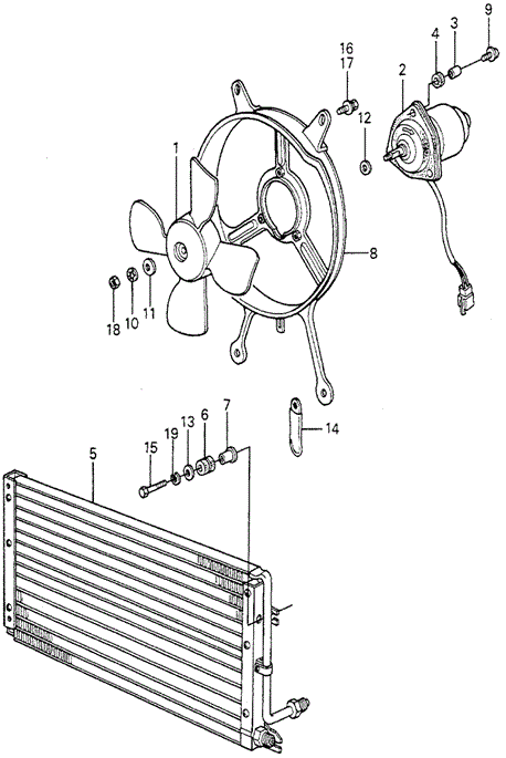 BODY / AIR CONDITIONING/A/C AIR CONDITIONER (CONDENSER) for 1981 Honda ACCORD HATCHBACK #1