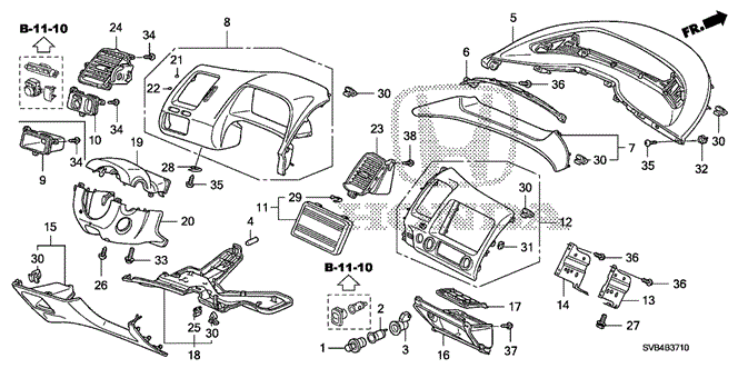 INTERIOR / BUMPER/INSTRUMENT PANEL GARNISH (DRIVER SIDE) for 2010 Honda CIVIC COUPE #1