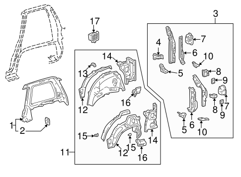BODY/INNER STRUCTURE for 1996 Toyota RAV4 #2
