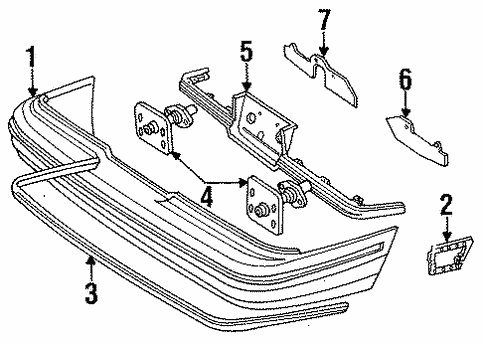 Bumper & Components - Rear for 1994 Mercury Topaz #1