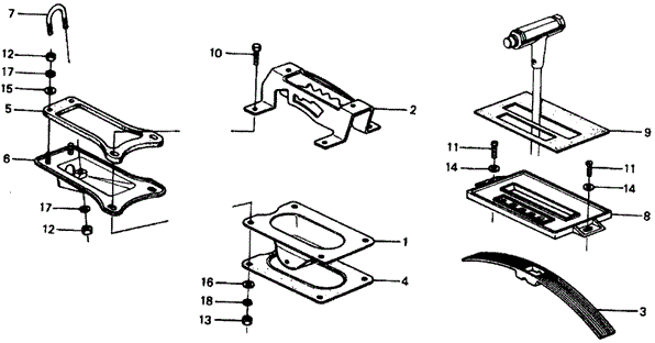 CHASSIS/HMT SELECTOR CONSOLE for 1977 Honda CIVIC HATCHBACK #1