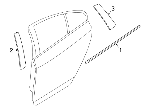 V60 EXTERIOR TRIM - REAR DOOR