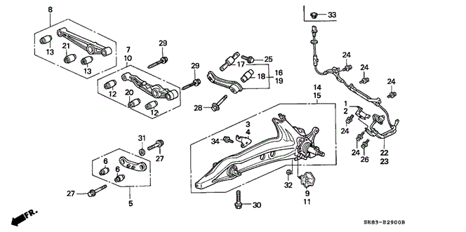 CHASSIS/REAR LOWER ARM for 1993 Honda CIVIC COUPE #1