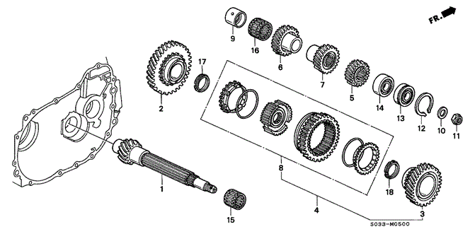 TRANSMISSION - MANUAL/MT COUNTERSHAFT for 1996 Honda CIVIC HATCHBACK #1