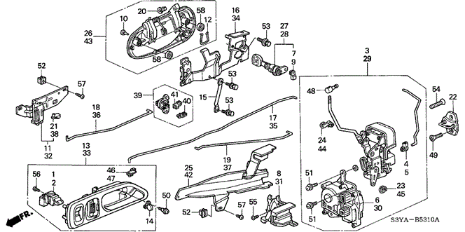 Body/Air Conditioning/Door Locks - Outer Handle for 2006 Honda INSIGHT #1